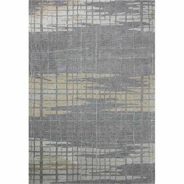 Bashian 3 ft. 9 in. x 5 ft. 9 in. Greenwich Contemporary Wool & Viscose Hand Tufted Area Rug, Grey R129-GY-4X6-HG364